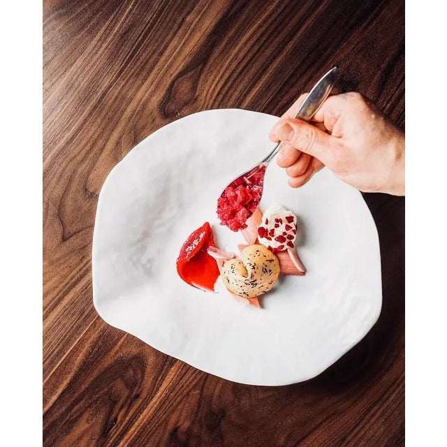 Ceramic Indulge Nº6 Large White Handmade Porcelain Plates by Sarah-Linda Forrer, Set of 2 For Sale - Image 7 of 9