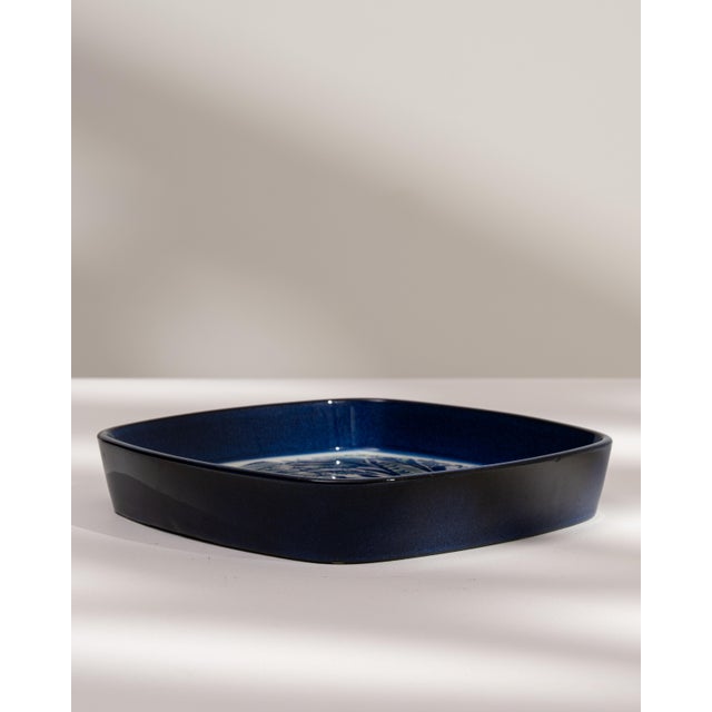 1960s Denmark Blue Ceramic Decorative Bowl For Sale - Image 12 of 18