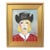 Fun Abstract Cowgirl W/ Hat Portrait Oil Painting Including the Antiqued Gold Wood Frame For Sale