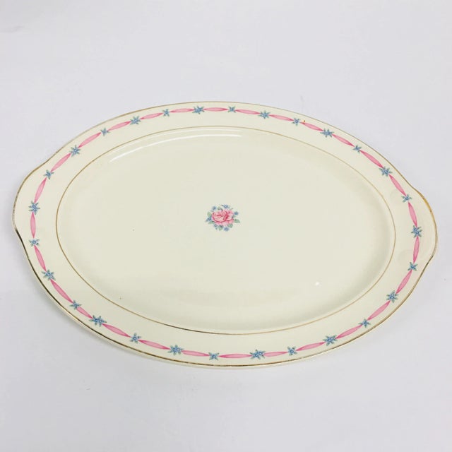 1960s Vintage Taylor Smith Taylor Floral Decorated Serving Platter For Sale - Image 5 of 5