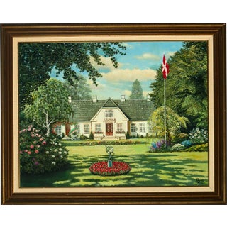 Danish Country Estate Painting For Sale