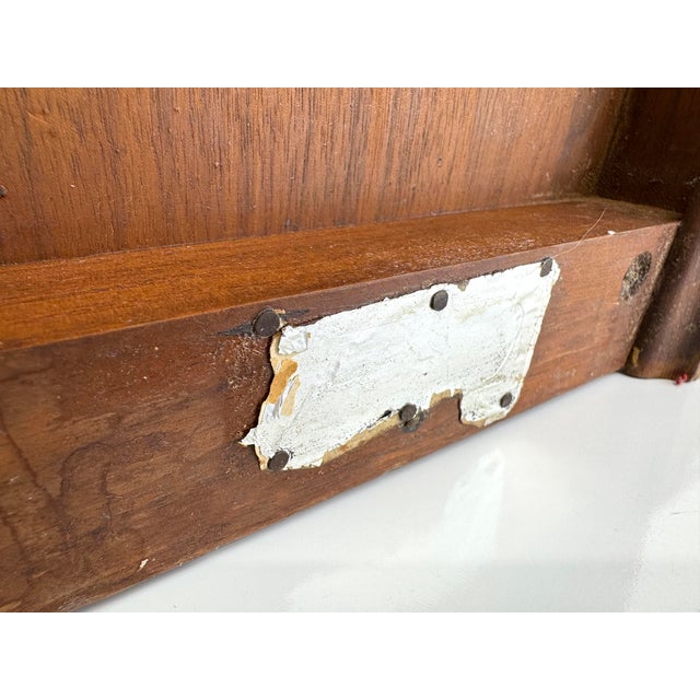 Mid 20th Century Walnut Wastebasket With Sculpted Handles and Stepped Base For Sale - Image 9 of 11