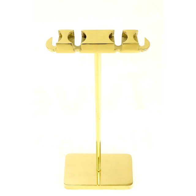 Set of Quality Mid Century Modern Brass Fireplace Tools For Sale - Image 6 of 16