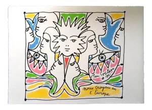 Jean Cocteau - Europe's Colors - Original Lithograph 1961