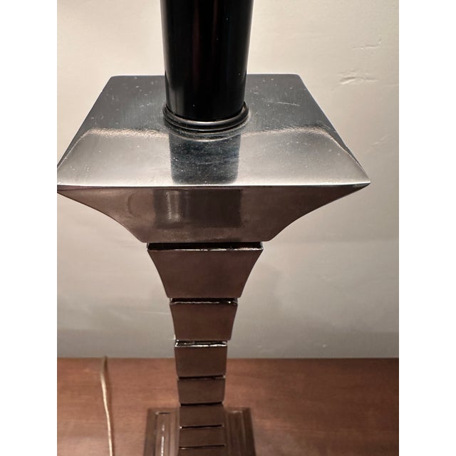 Modernist Polished Chrome Hour Glass Sectional Lamps - a Pair For Sale In Miami - Image 6 of 8