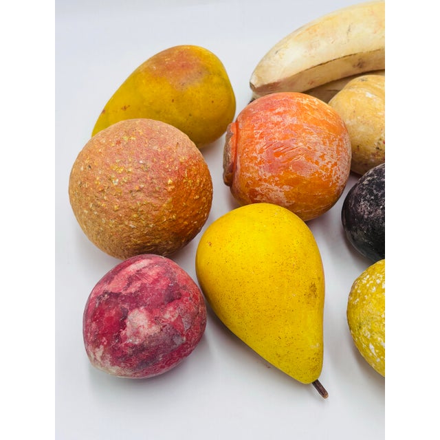 1950s 1950s Italian Hand Carved and Painted Marble Fruits- Set of 12 For Sale - Image 5 of 5