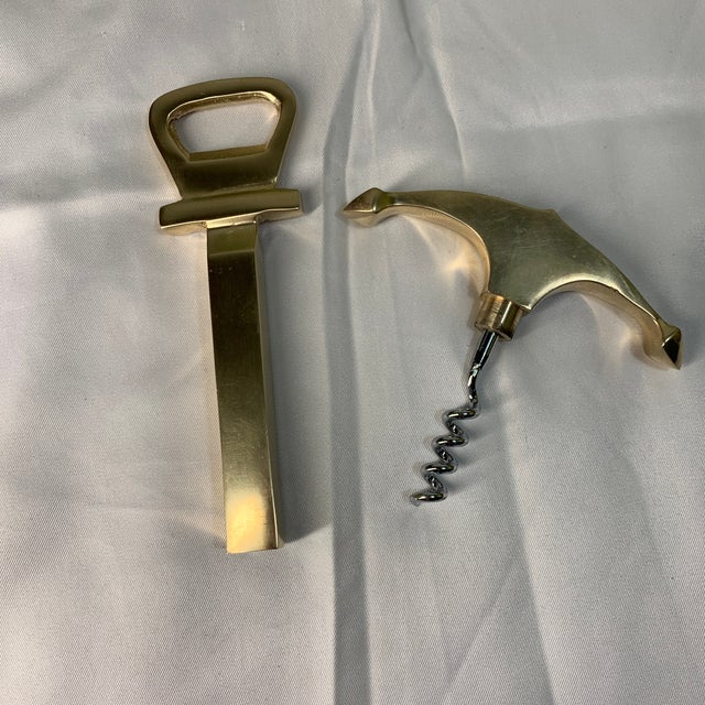 Mid-Century Modern Vintage Nautical Brass Anchor Wine and Bottle Cap Opener For Sale - Image 3 of 3