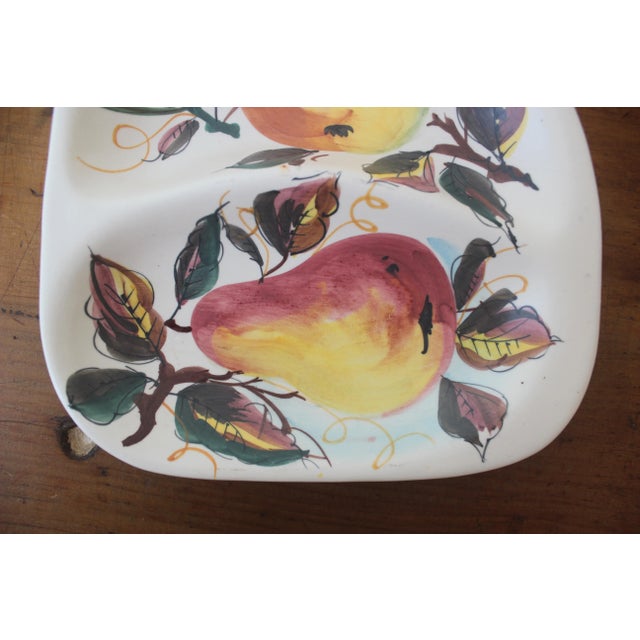 White Vintage Italian Summer Fruit Ceramic Dish Two Section For Sale - Image 8 of 8