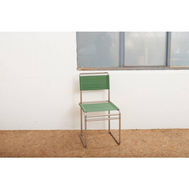 B5 / B40 Chair in Chrome-Plated Tubular Steel with Green Fabric Seat by Marcel Breuer for Tecta, 1980s For Sale - Image 13 of 14