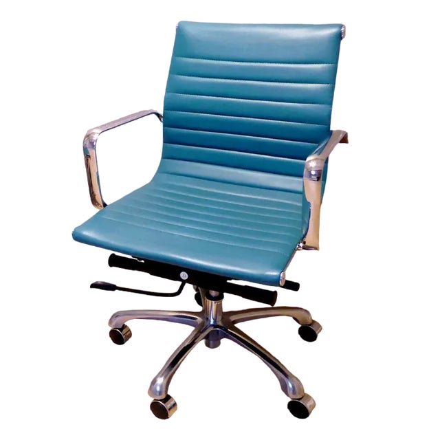 Turquoise Desk Swivel Chair, 1990s For Sale