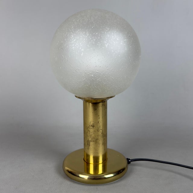 Brass Table Lamp with Sphere Glass from Targetti Sankey, 1960s For Sale - Image 13 of 13