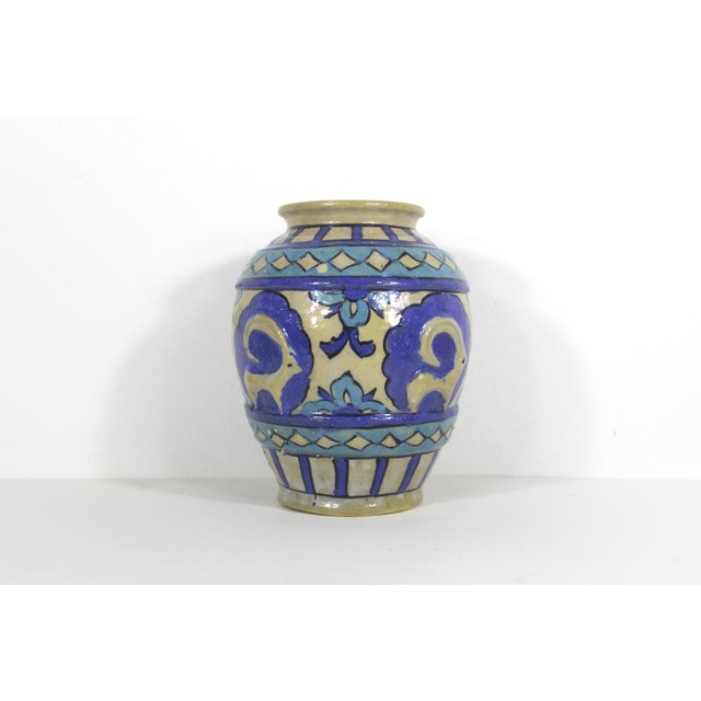 Sculpture Materials Vintage Primitive Clay Vase With Raised Ram Motif For Sale - Image 7 of 11
