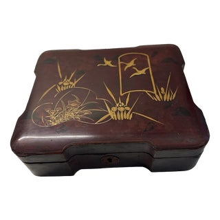 Antique Japanese Lacquer Box, 1930s For Sale