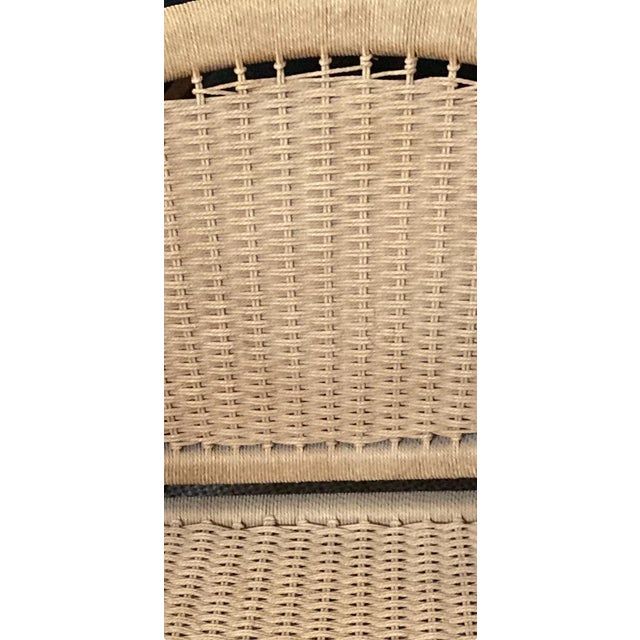 Illuminati Wikkelso Danish Modern teak and woven rush seat lounge chair. Original, made in Denmark (signed/ stamped). 50s....