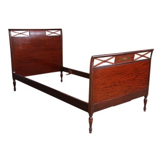 Antique Widdicomb Carved Mahogany Twin Size Bed, Circa 1920s For Sale