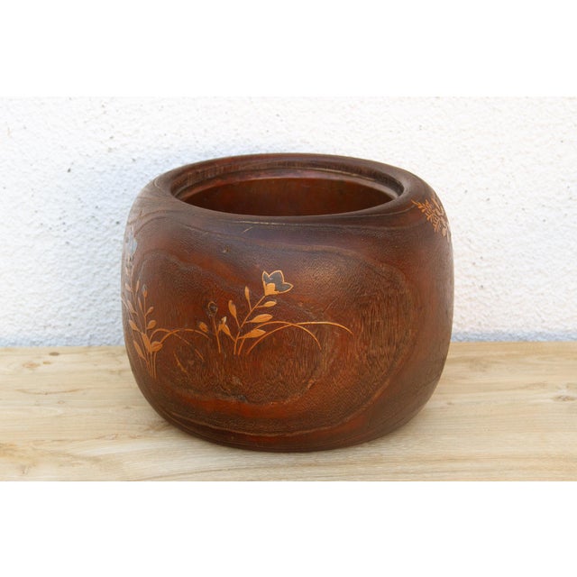 Finely Inlaid Abalone Antique Japanese Hibachi For Sale - Image 4 of 8