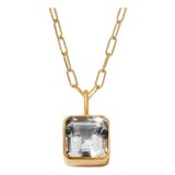 Mini Charm Necklaces, (Clear Quartz ) For Sale