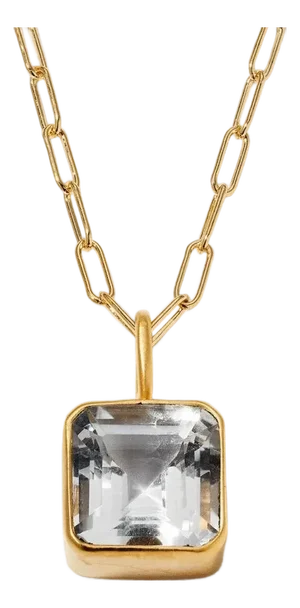 Mini Charm Necklaces, (Clear Quartz )