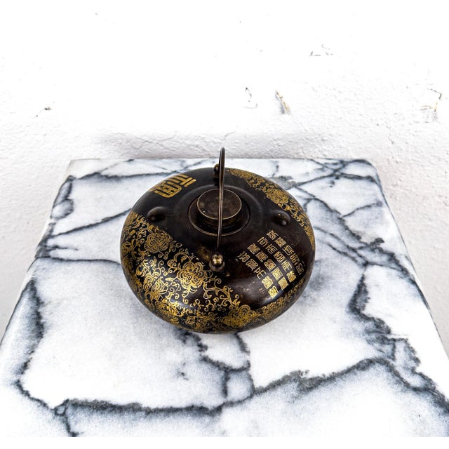 Ceramic Early 20th Century Brass Chinese Bed Warmer For Sale - Image 7 of 12