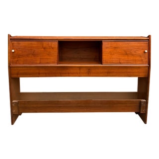Mid 20th Century Kipp Stewart for Drexel “Declaration” Full Size Walnut Mid Century Headboard For Sale