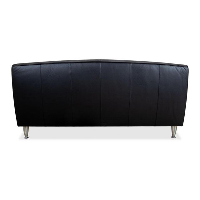 Black Black Leather Madison Two-Seater Sofa with Aluminum Legs from Poltrona Frau For Sale - Image 8 of 10