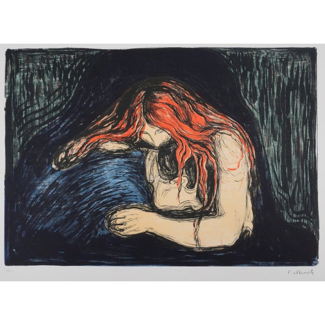 After Edvard Munch, Vampire, Lithograph For Sale - Image 3 of 8