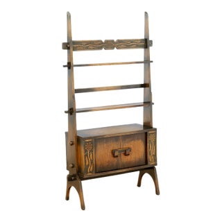 Vintage English Arts and Crafts Room Divider Bookcase For Sale