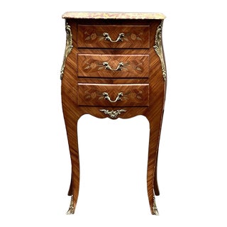 French Louis XV Style Large Rosewood Side Table Nightstand For Sale