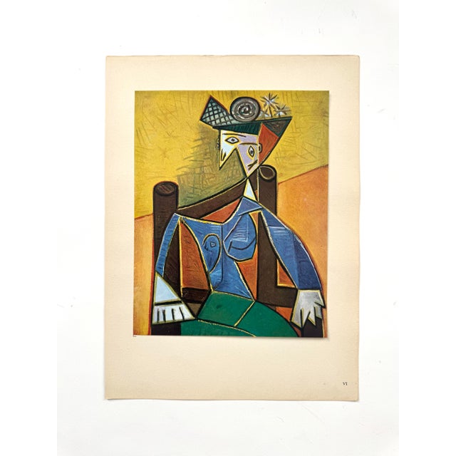 Vintage Pablo Picasso Limited Edition Print Femme Assise Dans Un Fauteuil 1950 For Sale - Image 10 of 11