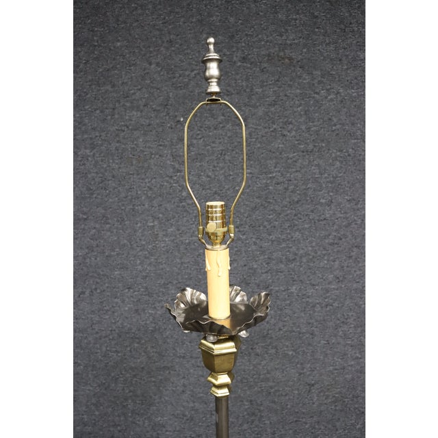 Late 20th Century Directoire Style Stainless & Brass Floor Lamp For Sale - Image 14 of 16