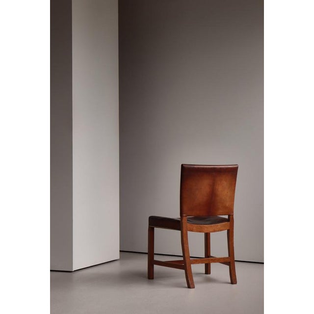 Red Chair in Oak and Nigerian Goat Leather by Kaare Klint for Rud. Rasmussen, 1937 For Sale - Image 9 of 18