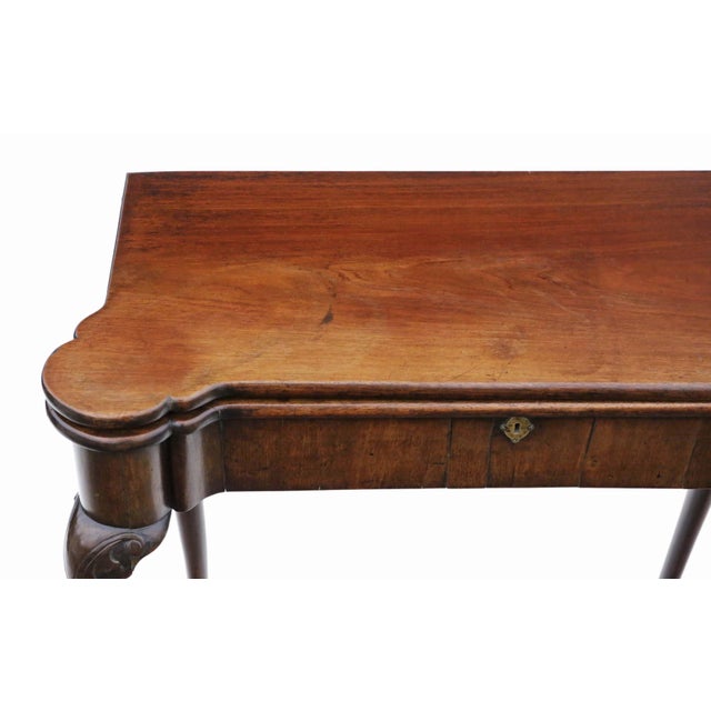 Antique Georgian Mahogany Folding Card Table, 1750s For Sale - Image 14 of 15
