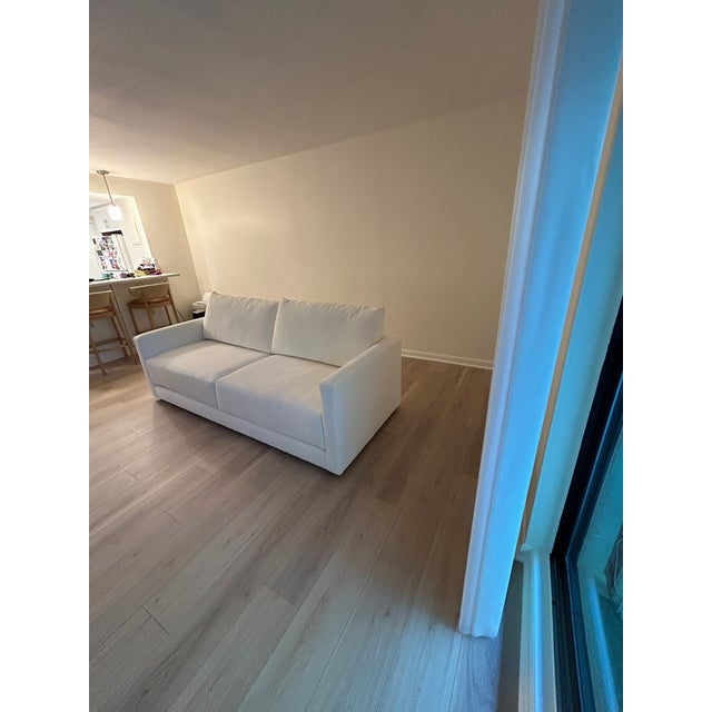 Contemporary Crate & Barrel Gather Modern Track Arm Sofa - Monet Frost Chenille For Sale - Image 3 of 10