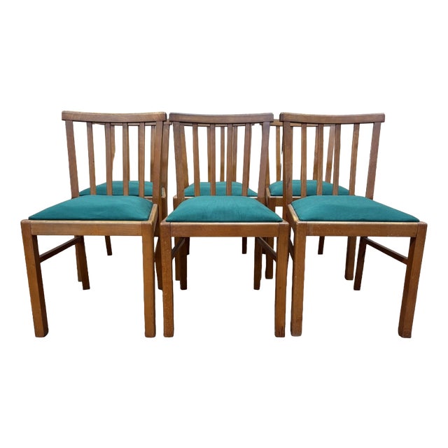 Vintage Chairs in Light Beech, 1950s, Set of 6 For Sale