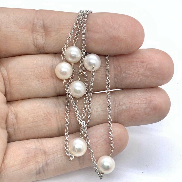 Akoya Pearl Necklace 14k Gold Women Certified For Sale - Image 4 of 8