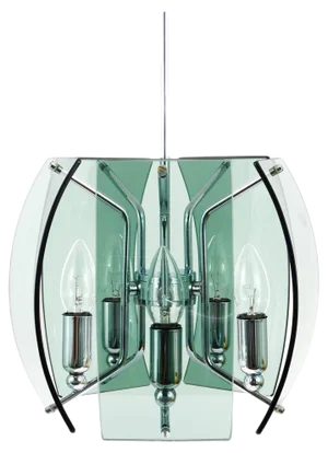 Mid-Century Glass Pendant in the style Fontana Arte, Italy, 1960s