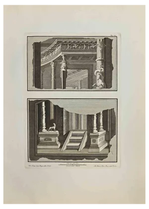 Nicola Vanni, Ancient Roman Temple, Etching, 18th Century