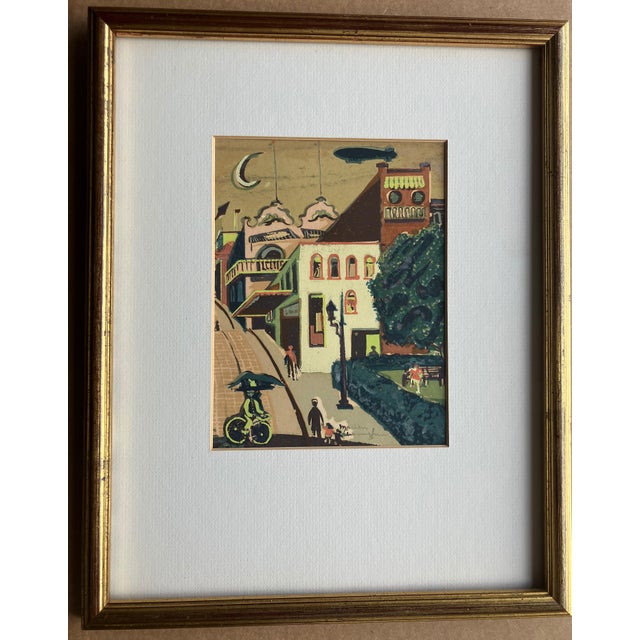 Marion Osborn Cunningham 1940s Modern City Scene Screenprint of San ...