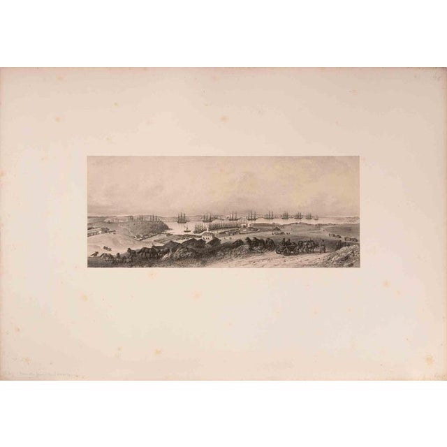 Auguste Raffet, Vue du Port de Sébastopol, Lithograph, 1841 For Sale - Image 3 of 3