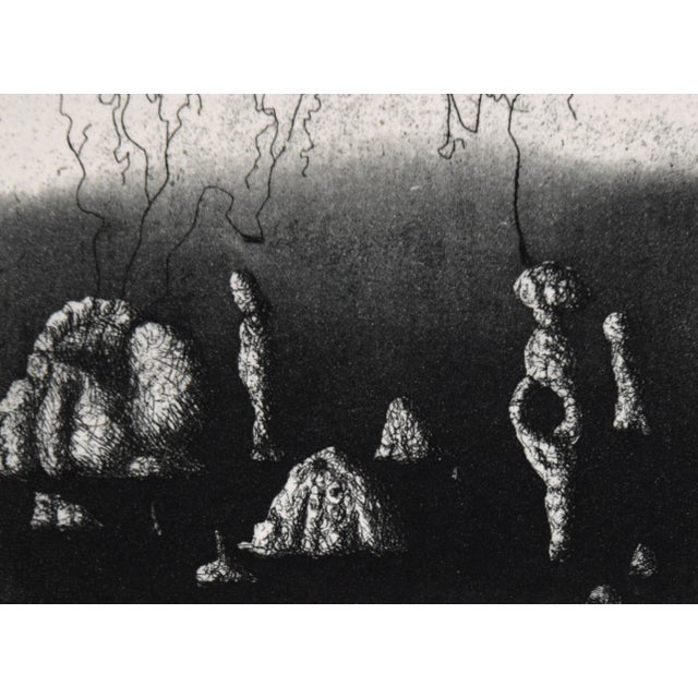 "t.h.u.m.p." - 1975 Surrealist Lithograph on Paper by Jim Crabb For Sale In Monterey, CA - Image 6 of 7