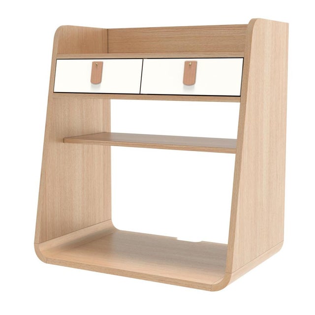Contemporary White Suzon Floating Nightstand in Natural Oak by Harto For Sale - Image 3 of 5