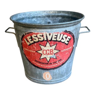 French Zinc Bucket With Original Labels For Sale