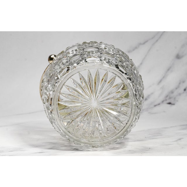 Wonderful Antique English Crystal Biscuit Jar Cut Glass Lidded Canister Jar With Handle Art Deco Tableware Home Decor For Sale - Image 15 of 15