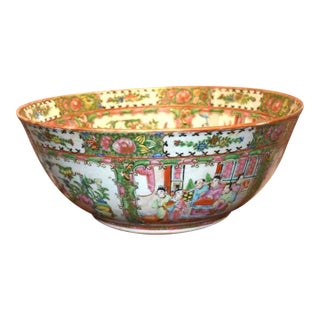 Chinese Export Rose Medallion Punch Bowl of the 19th Century For Sale
