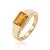 Contemporary Citrine Engagement Wedding Ring | Ribbed Unisex Signet Ring | November Birthstone Ring, Size 7 For Sale - Image 3 of 3