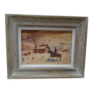 Charles Payzant Double-Sided Western Watercolor For Sale