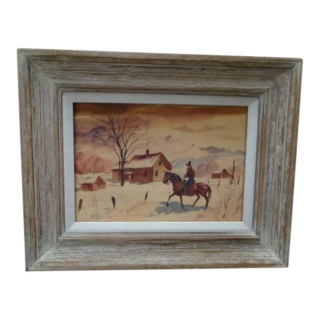 Charles Payzant Double-Sided Western Watercolor For Sale