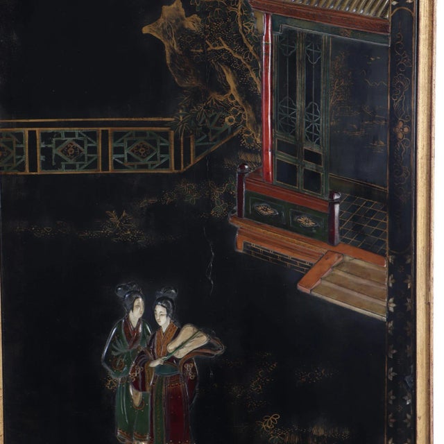 Pair of Large Gilt Iron Coffee Tables With Chinese Decorated Tops C 1940 For Sale - Image 9 of 12