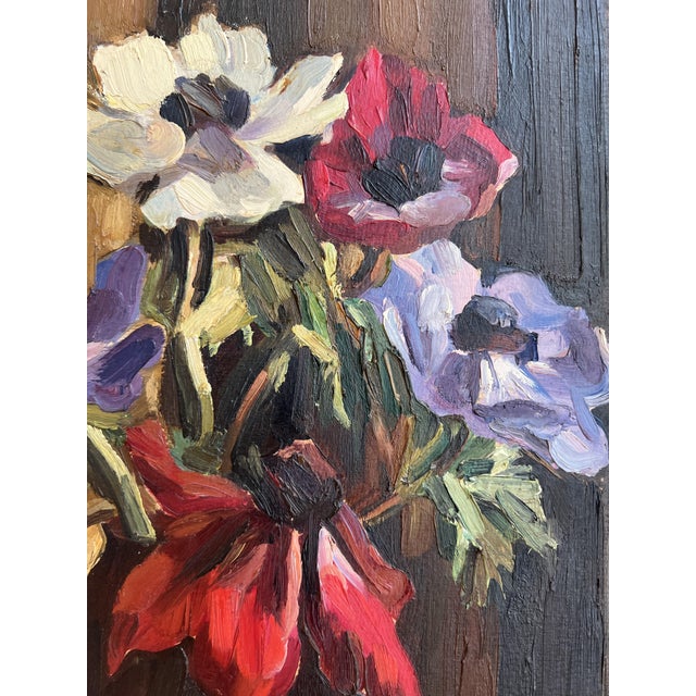 1930s Louis Henri Salzmann, Bouquet de fleur et livre, 1933, Oil on Cardboard, Framed For Sale - Image 5 of 10