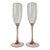 Vintage Crystal Glass Pink Stem Champagne Drinks Flutes - Set of 2 For Sale